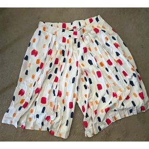 **FREE W PURCHASE** Fun unique colorful polka dot dash cropped wide leg culottes